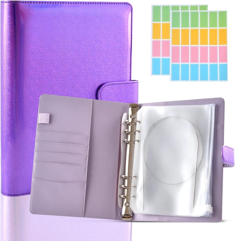 WANGDEFA Knitting Needle Case Set Circular Knitting Needle Case Knitting Needle Storage 1 pcs Macaron Cover 10 pcs Binder Pockets 48 pcs Label Paper for Collecting Sorting - Image 1
